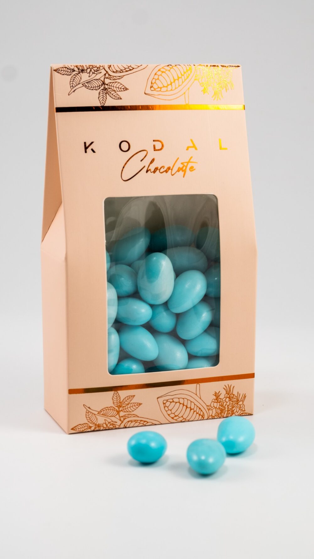 Bademli Çikolatalı Mavi Draje Pembe Ambalajlı 250gr